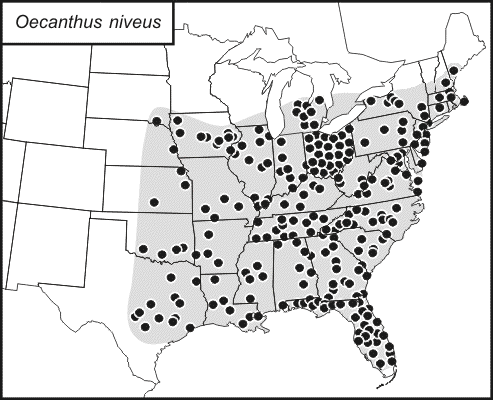 distribution map for Oecanthus niveus
