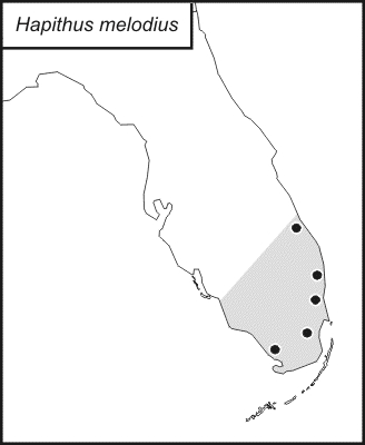 distribution map for Hapithus melodius