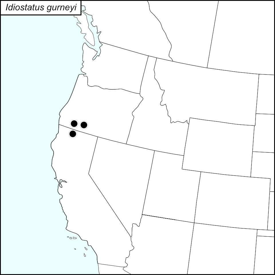 distribution map for Idiostatus gurneyi