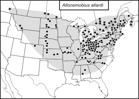 distribution map for Allonemobius allardi