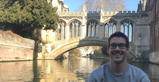 Zach Emberts, a Ph.D. candidate in Dr. Christine Miller’s Lab, spent the last several weeks at the University of Cambridge studying under Dr. Walter Federle. 
