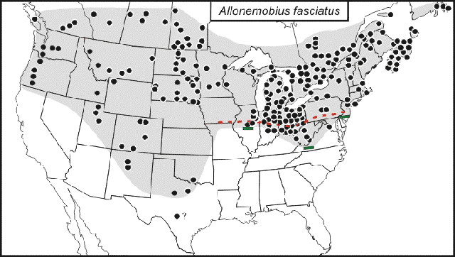 distribution map for Allonemobius fasciatus
