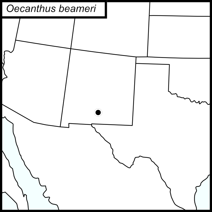 distribution map for Oecanthus beameri